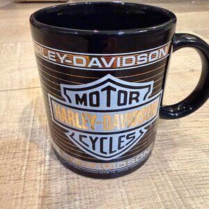 Harley-Davidson Black Ceramic Mug Featuring 1958 Duo Glide Motorcycle Design 14